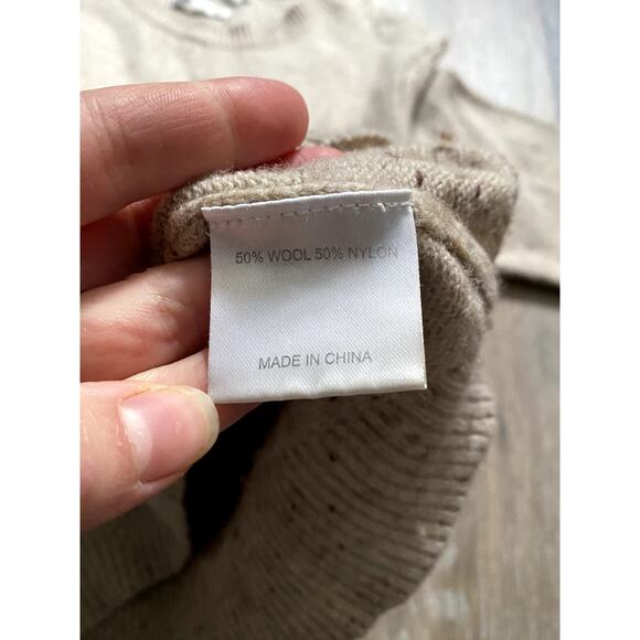 Micah Cohen Wool Cream Speckled Sweater Medium Soft Knit Cozy Heritage Academia - Picture 3 of 4